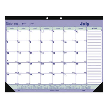 Blueline® Academic Monthly Desk Pad Calendar, 21.25 X 16, White-blue-green, Black Binding-corners,13-month (july-july): 2021-2022 freeshipping - TVN Wholesale